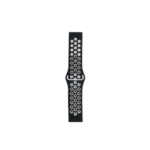 Watch 22mm Spor Delikli Kordon - Siyah-beyaz