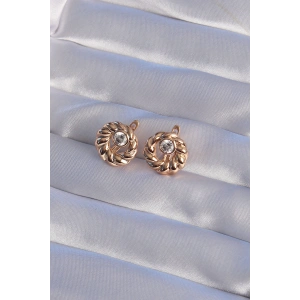 XUPİNG Rose Renk Oval Zirkon Taşlı Burgu Model Küpe