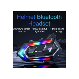 Y20 Max Motosiklet Bluetooth 5.3 Kask Intercom 2 Kişi 300 Metre Eşleşme Özellikli