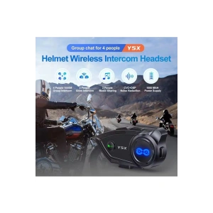 Y5x Rgb Işıklı Intercom 5 Kişi Bağlantılı 1000maotosiklet Bluetooth Kulaklık Seti