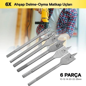 Yaprak Matkap Ucu Seti 6 Adet (  )