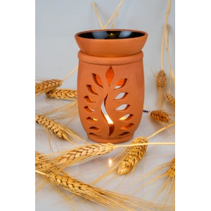 Yaprak Model El Yapımı Çömlek Buhurdanlık Tütsülük (74)