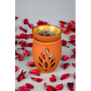 Yaşam Çiçeği El Yapımı Çömlek Buhurdanlık Tütsülük (74)