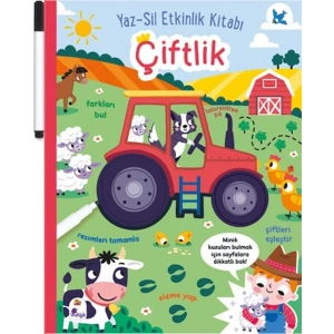 Yaz-Sil Etkinlik Kitabı - Çiftlik (Kalemli)