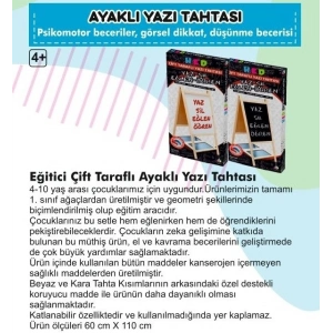 Yazı Tahtası Çift Taraflı Ayaklı Mıknatıslı Yazı Tahtası Seti 110 x 60