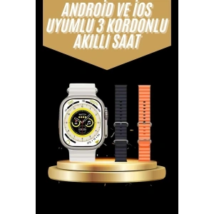 Yeni Nesil 3 Kordonlu Kol Saati 49 MM Amoled Ekran Akıllı Saat