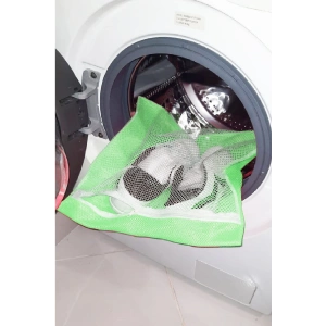 Yeşil  Fermuarlı  Hassas Çamaşır Terlik Ayakkabı Yıkama Filesi Büyük Boy (74)