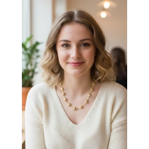 Yıldız Model Pirinç Gold Renk Kadın Kolye