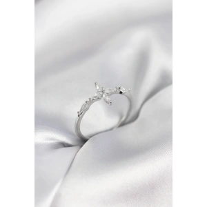 Yıldız Model Zirkon Taşlı Gümüş Renk Kadın Yüzük