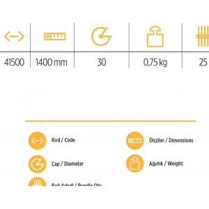 YKS 41500 Tırmık Sapı 140 cm