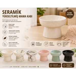 Yüksek Altlıklı Oval Seramik  Su Kabı 250 ml Çeşitli Renklerde