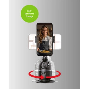 Yüz Takipli 360° Akıllı Gimbal Telefon ve Aksiyon Kamera Uyumlu