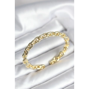 Zincir Model Gold Renk Pirinç Kadın Bileklik