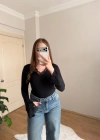 Premium Dokulu Dantel Detaylı Siyah Bluz