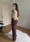 Düz Paça Tensel Kahve Pantolon