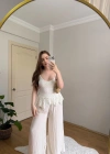 İnce Askılı Ekru Dantel Bluz
