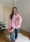 Pembe Balon Kol Büzgülü Bomber Ceket