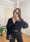 Dantelli Fırfır Detaylı Siyah Bluz