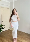 Dokulu Beyaz Etek