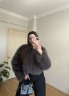 Füme Gri Kısa Kürk
