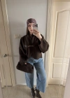 Kahve Kancalı Elodie Ceket