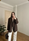 Kahverengi Oversize Blazer Ceket