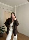 Kahverengi Oversize Blazer Ceket