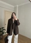 Kahverengi Oversize Blazer Ceket