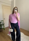 Pelerinli Pembe Bluz