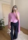 Pelerinli Pembe Bluz