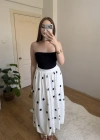 Puantiye Desenli Uzun Balon Etek