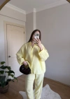 Selene İnce Dokulu Sarı Takım