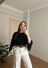 Siyah Pelerinli Triko Bluz