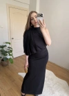 Tek Kollu Siyah Elbise