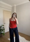 Yan Yırtmaçlı Halter Yaka Kırmızı Top
