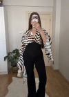 Zebra Desenli Korse Bluz
