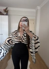 Zebra Desenli Korse Bluz
