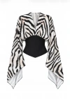 Zebra Desenli Korse Bluz