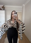 Zebra Desenli Korse Bluz