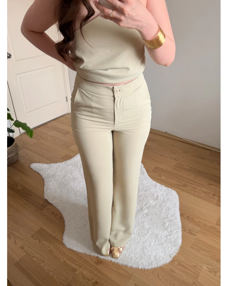 Çağla Yeşili Kumaş Pantolon