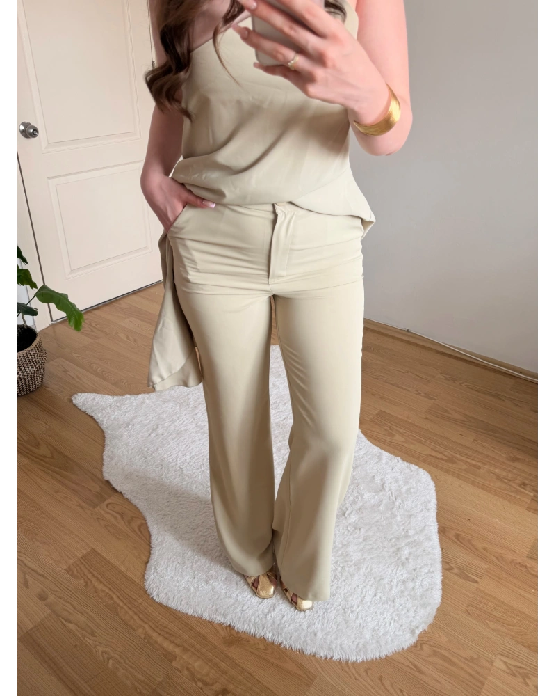 Çağla Yeşili Kumaş Pantolon