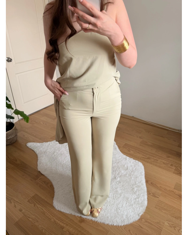 Çağla Yeşili Kumaş Pantolon