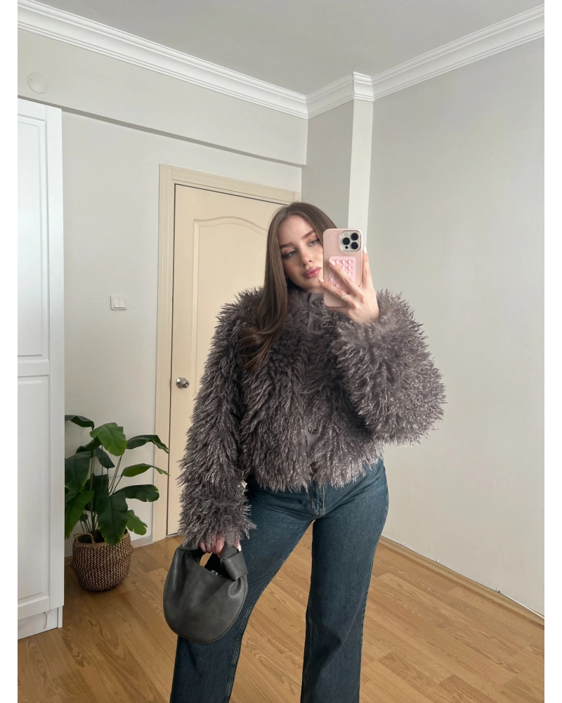 Antrasit Kürk Ceket