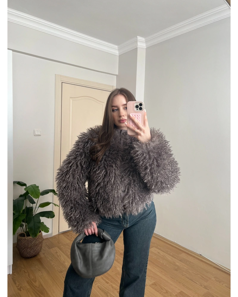 Antrasit Kürk Ceket