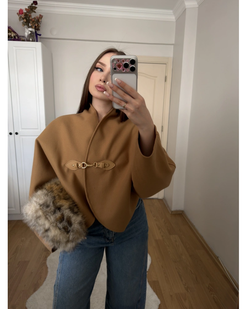 Camel Kancalı Elodie Ceket