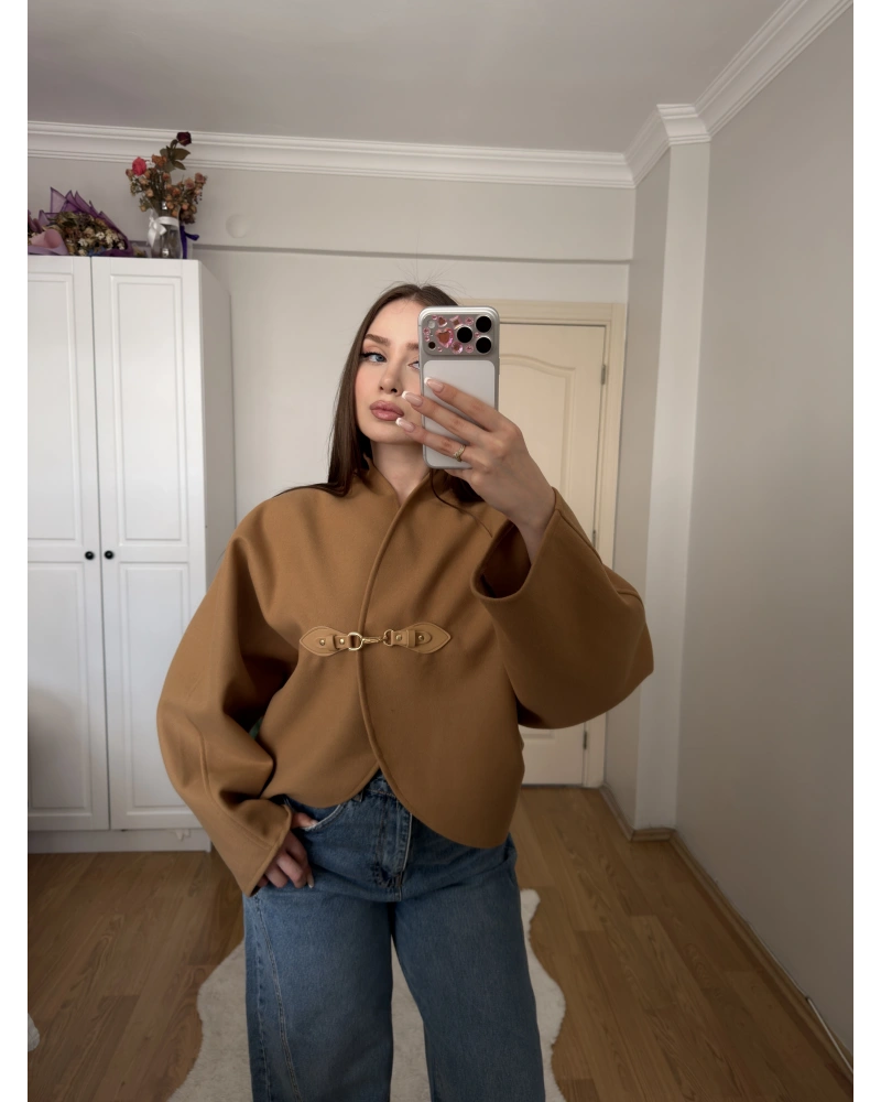 Camel Kancalı Elodie Ceket