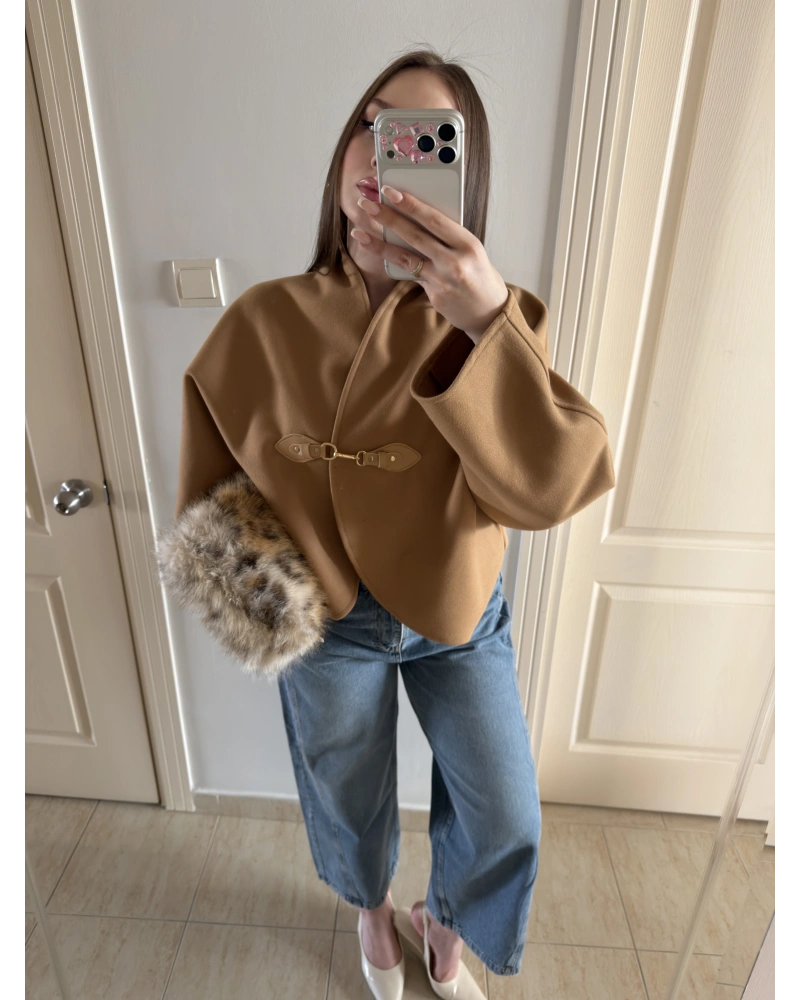Camel Kancalı Elodie Ceket