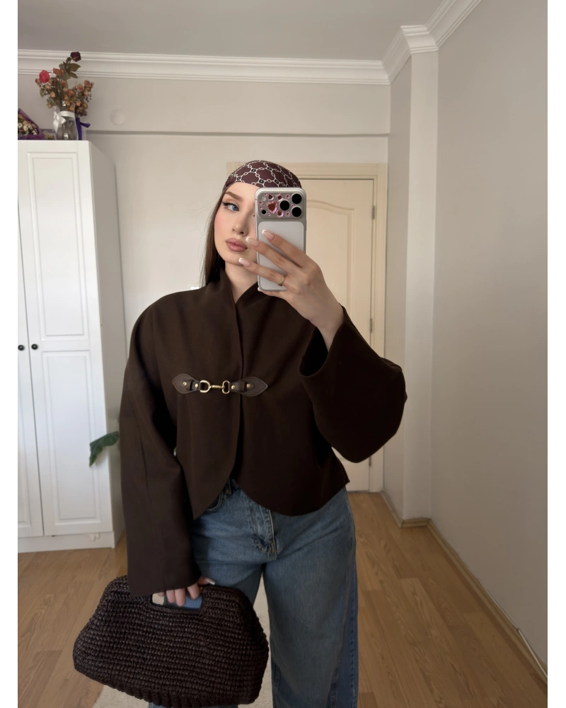 Kahve Kancalı Elodie Ceket