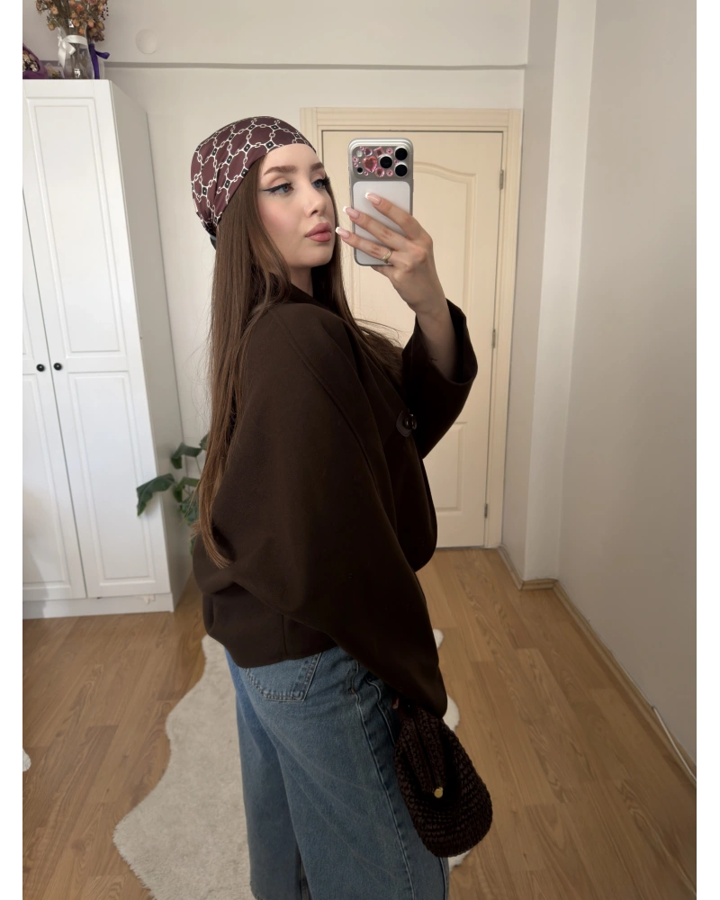 Kahve Kancalı Elodie Ceket
