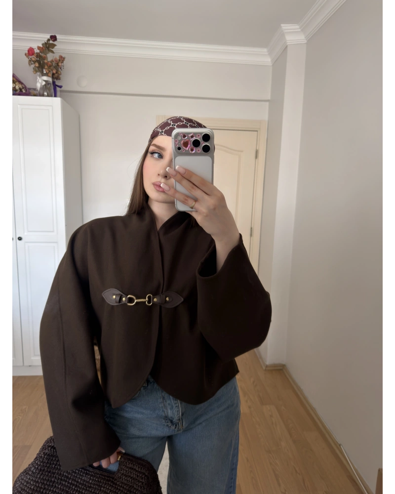 Kahve Kancalı Elodie Ceket
